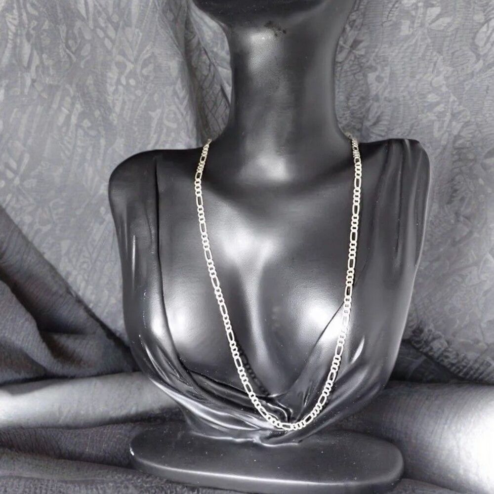 Sterling Silver Signed .925 MEX AO1 Chain Link Necklace 19"